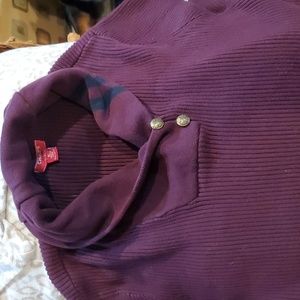 Ralph Lauren Burgundy  blue  stripped collar  turtleneck sweater xl.  Women